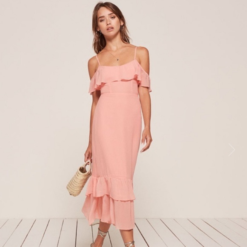 Reformation blush Odessa dress ! 🌸